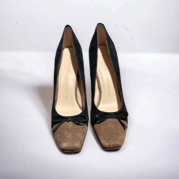 🌻Sacha London "BELLE" Suede Color Block Pumps Heels Size 8.5 - Picture 2 of 8